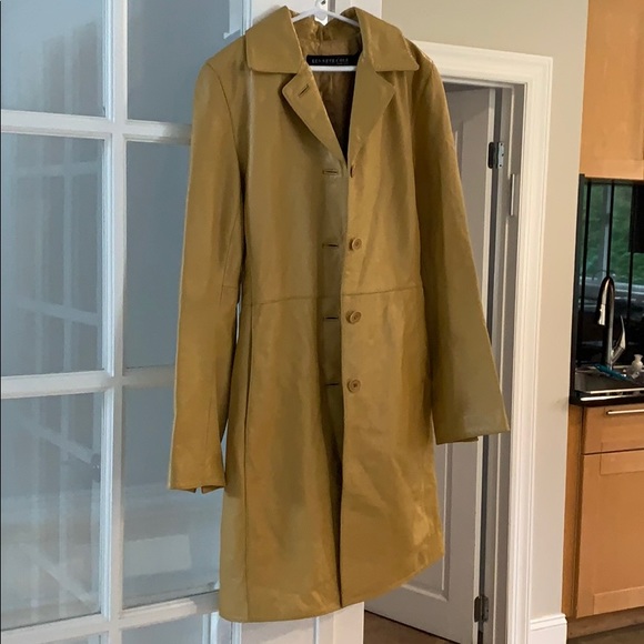 Used Kenneth Cole yellow leather   jacket